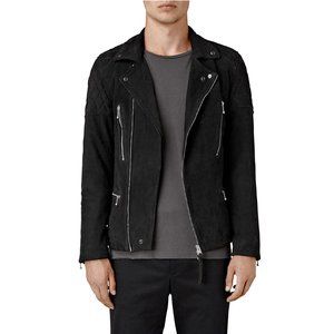 Allsaints Kenji Biker Suede Leather Jacket